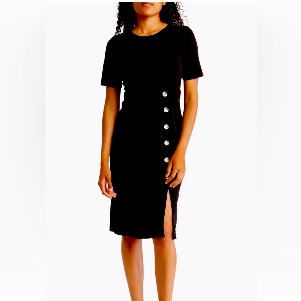 NWT Maggy London Button Trim Midi Dress size 14